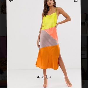 ASOS DESIGN Mini color block slip dress - NWT!!!